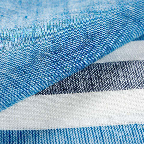 Striped King-size Bed Cover with Pillow Cover, Blue - Eyaas