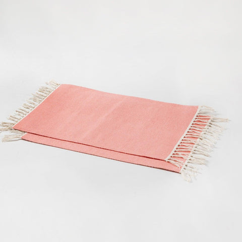 Handwoven Cotton Table Mats Set of 2 Pink - 13x18 - Eyaas