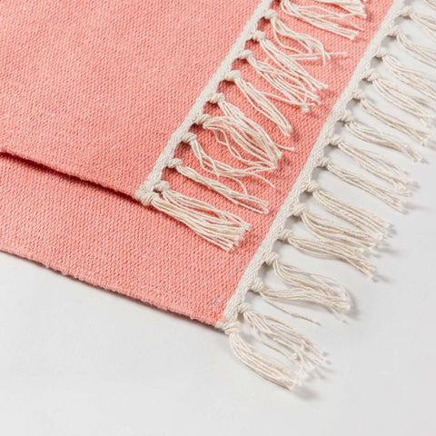 Handwoven Cotton Table Mats Set of 2 Pink - 13x18 - Eyaas