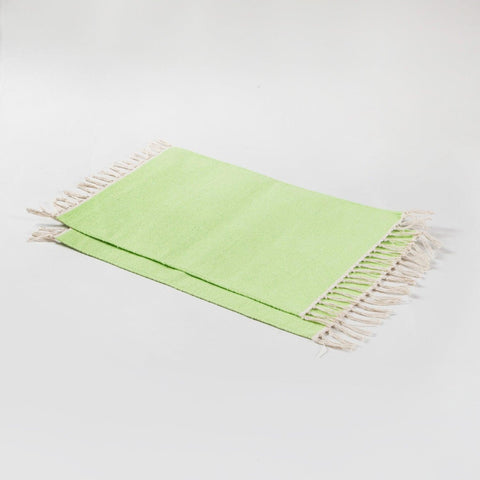 Handwoven Cotton Table Mats Set of 2 Green - 13x18 - Eyaas