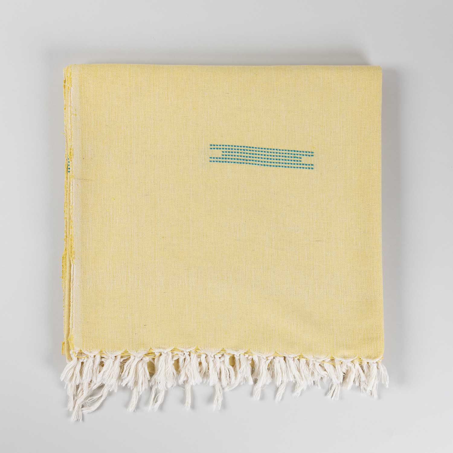 Hand-woven Bawan Buti Single Bedcover, Yellow