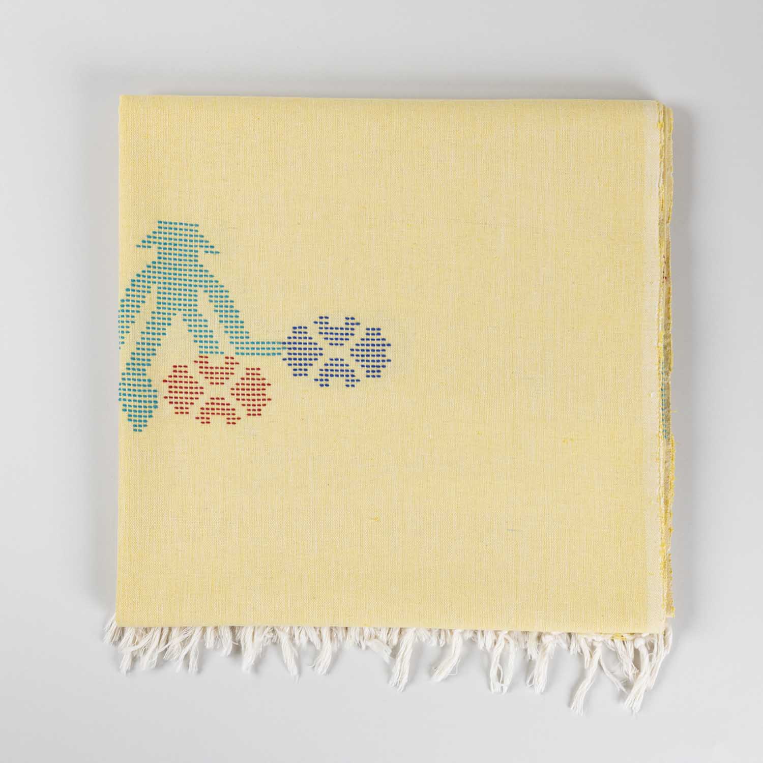 Hand-woven Bawan Buti Single Bedcover, Yellow