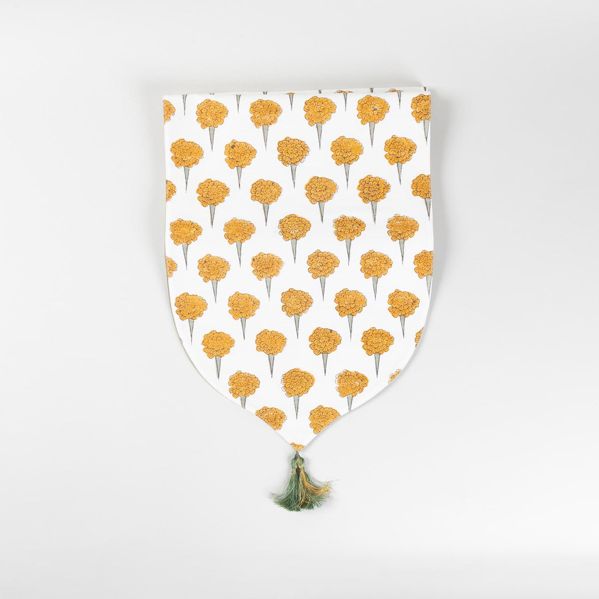Marigold Buta Block-Printed Chanderi Table Runner