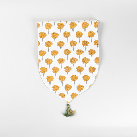 Marigold Buta Block-Printed Chanderi Table Runner