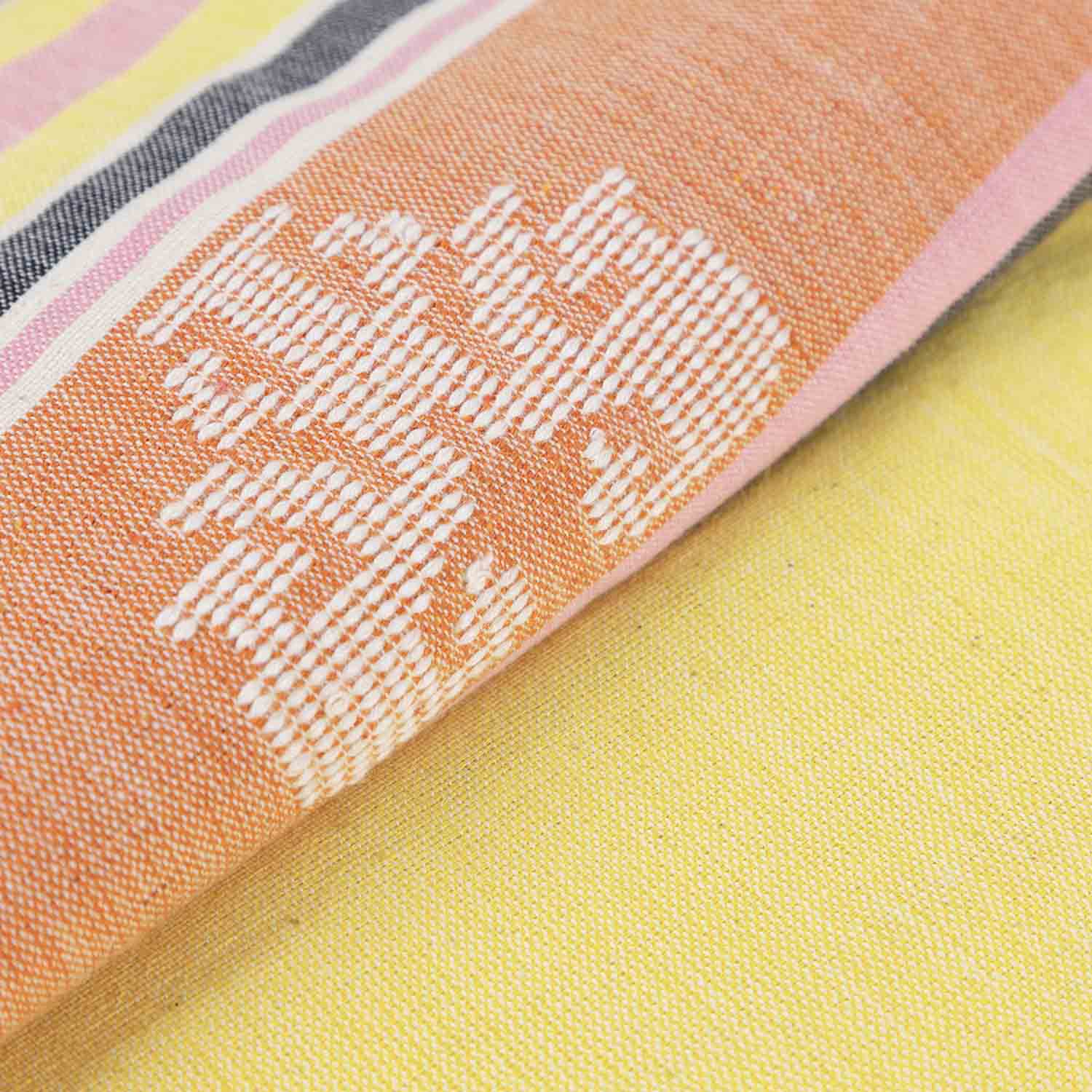 Hand-woven Bawan Buti Single Bedcover, Yellow & Black