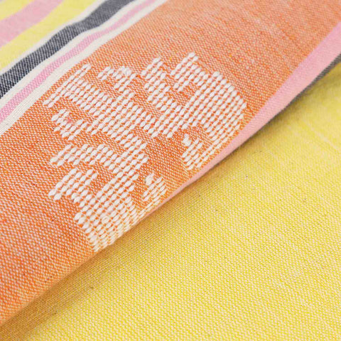 Hand-woven Bawan Buti Single Bedcover, Yellow & Black