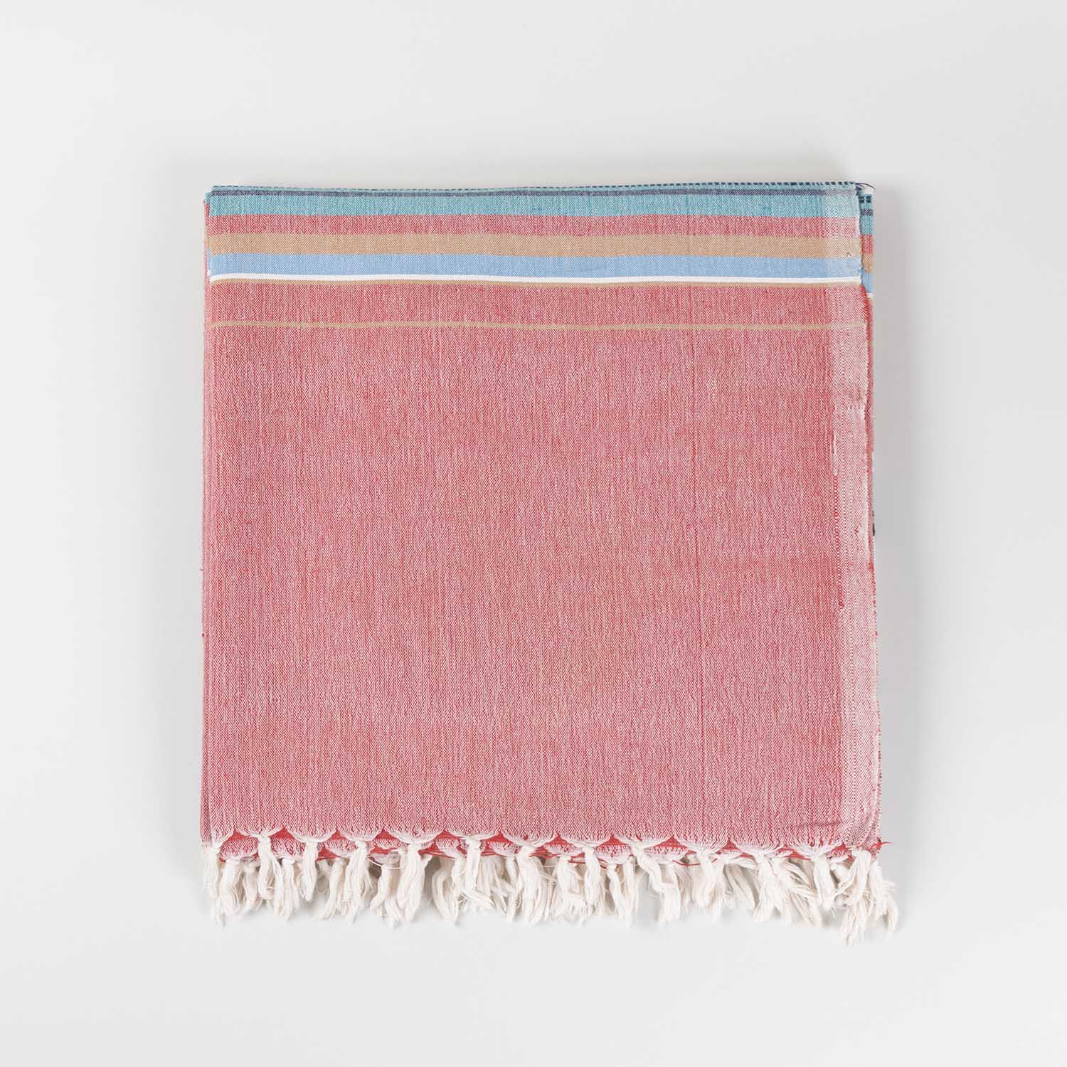Hand-woven Bawan Buti Single Bedcover, Carrot Red