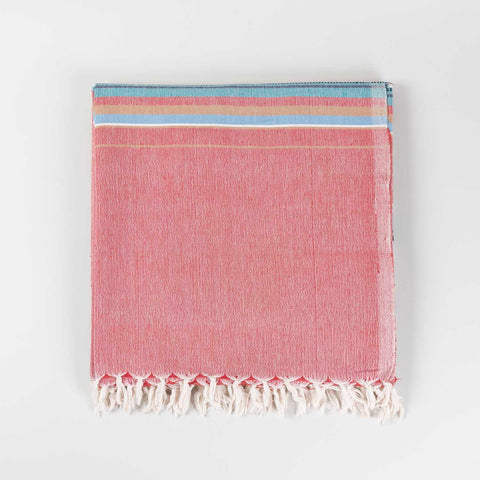 Hand-woven Bawan Buti Single Bedcover, Carrot Red