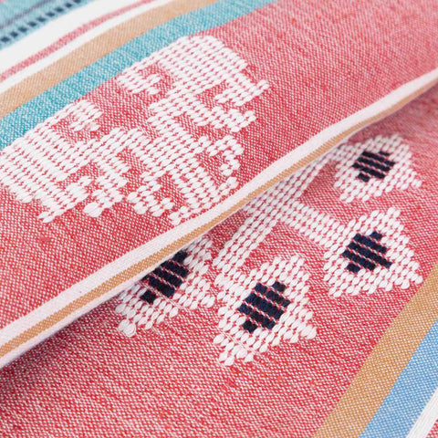 Hand-woven Bawan Buti Single Bedcover, Carrot Red