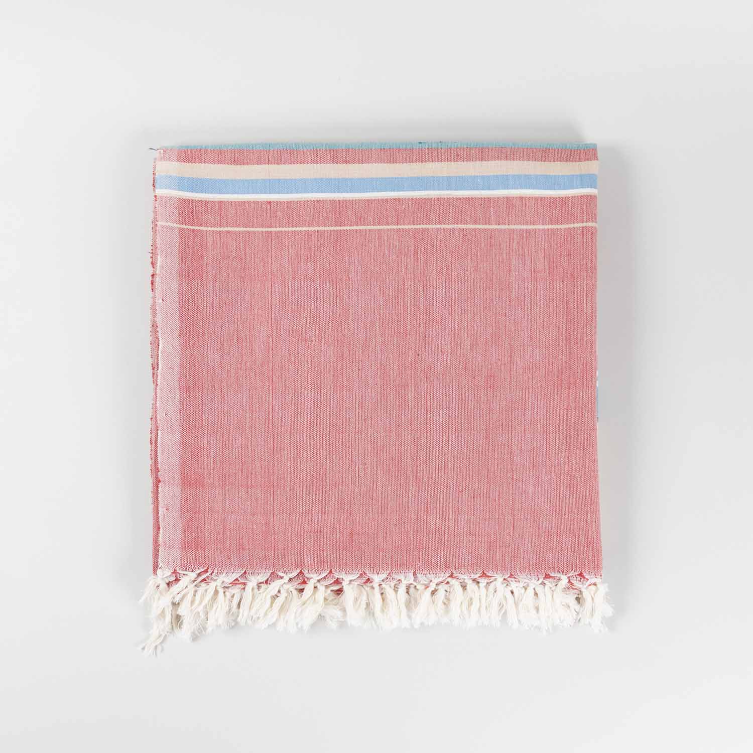 Hand-woven Bawan Buti Single Bedcover, Red
