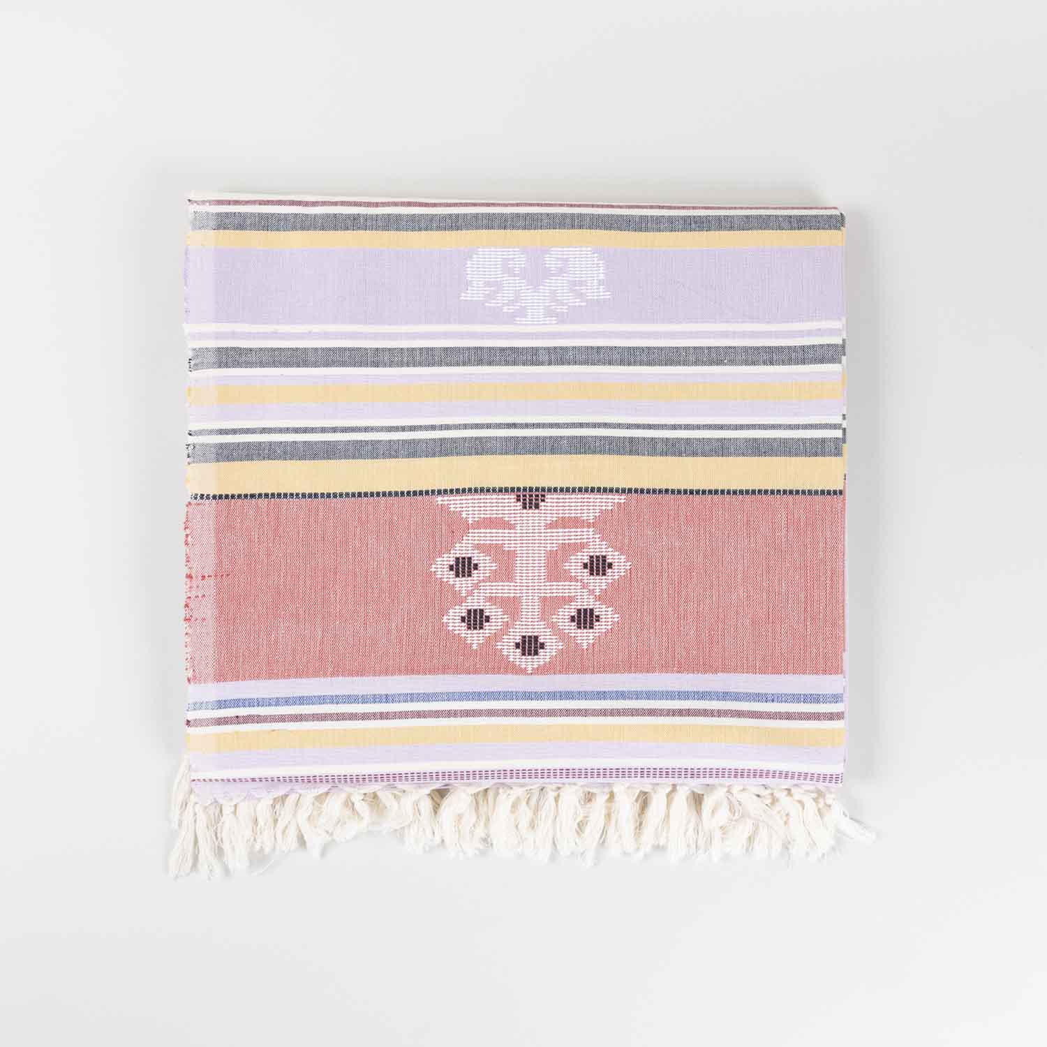 Hand-woven Bawan Buti Single Bedcover, Lavender