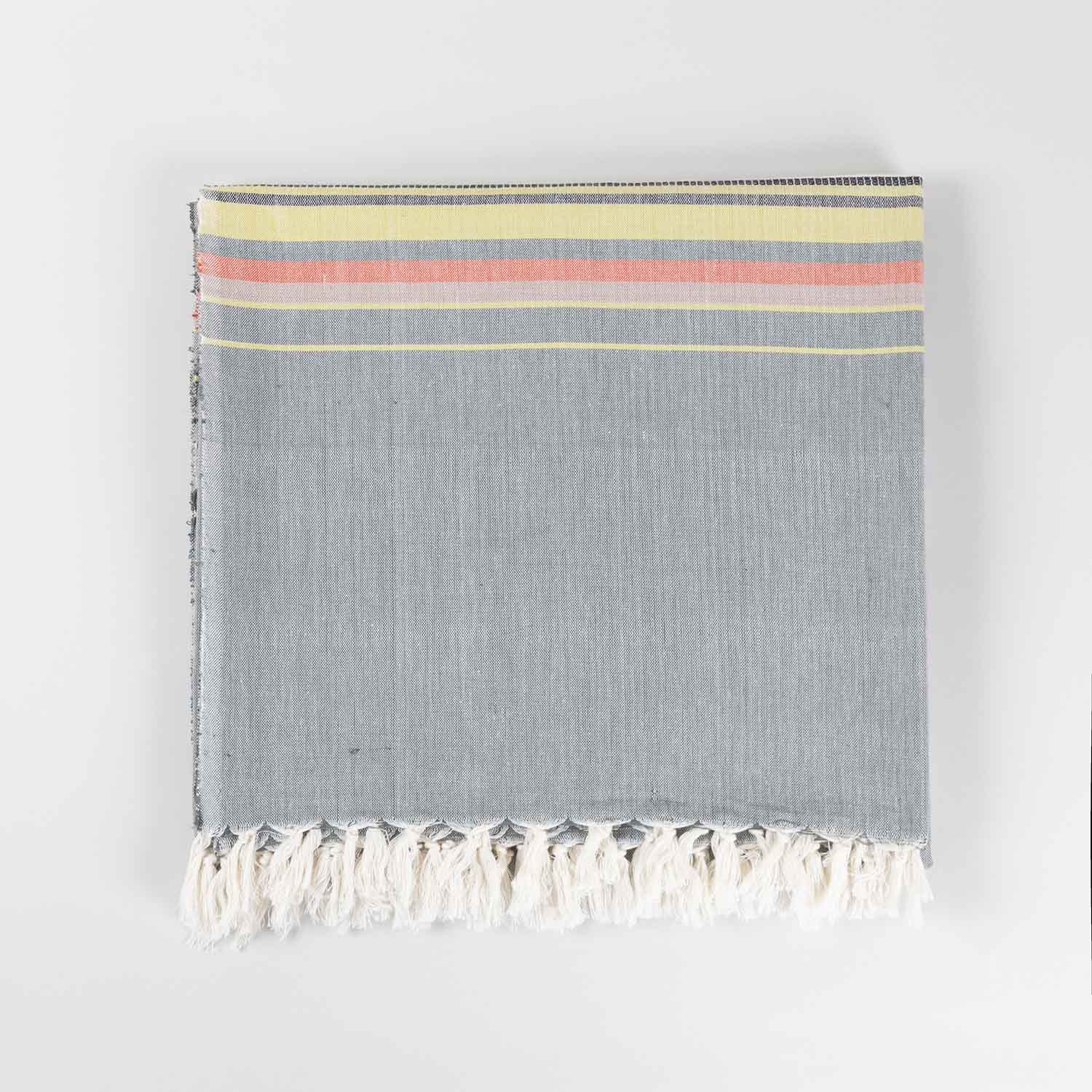 Hand-woven Bawan Buti Single Bedcover, Light Grey