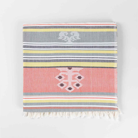 Hand-woven Bawan Buti Single Bedcover, Light Grey