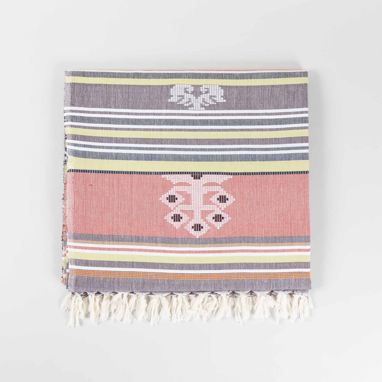 Hand-woven Bawan Buti Single Bedcover, Dark Grey