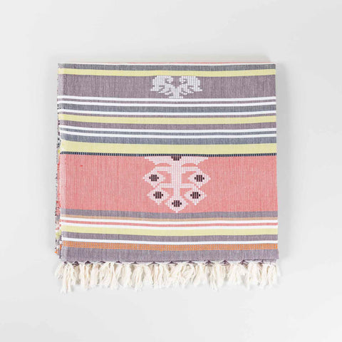 Hand-woven Bawan Buti Single Bedcover, Dark Grey