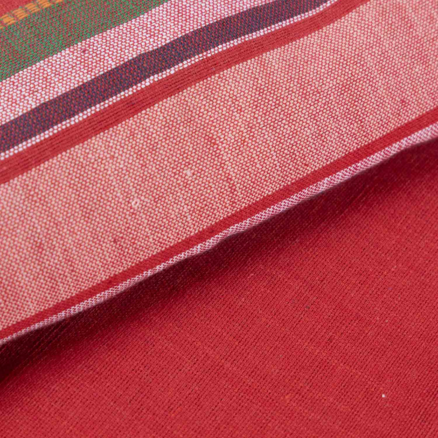 Hand-woven Bawan Buti Double Bedcover, Red