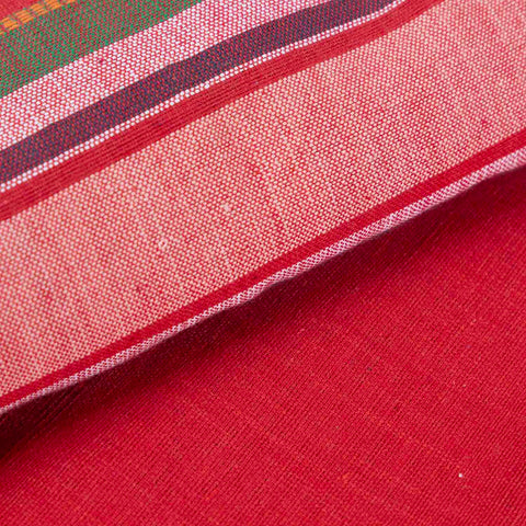 Hand-woven Bawan Buti Double Bedcover, Red