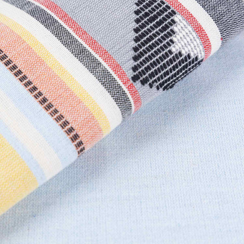 Hand-woven Bawan Buti Double Bedcover, Light Blue