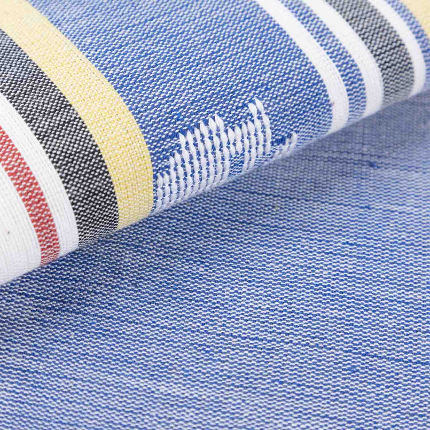 Hand-woven Bawan Buti Double Bedcover, Dark Blue