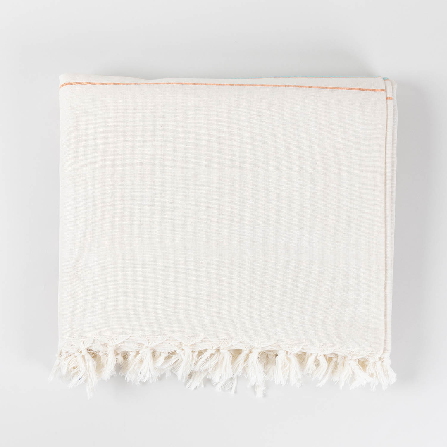 Hand-woven Baavan Buti Double Bedcover, White