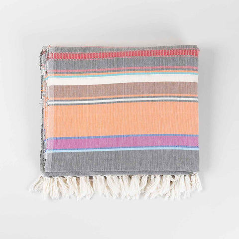 Hand-woven Bawan Buti Double Bedcover, Grey
