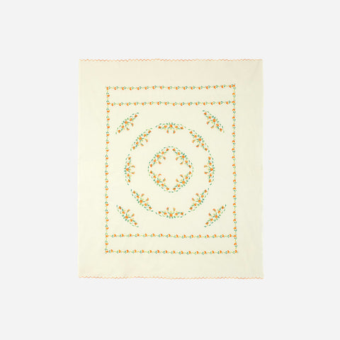 Orange Trail Embroidered Bedcover & 2 Pillow Cases