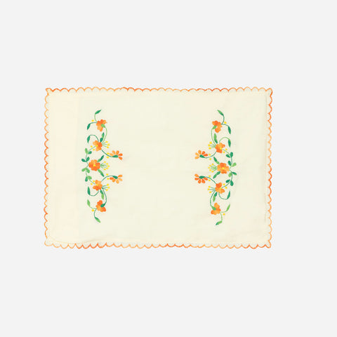 Orange Trail Embroidered Bedcover & 2 Pillow Cases