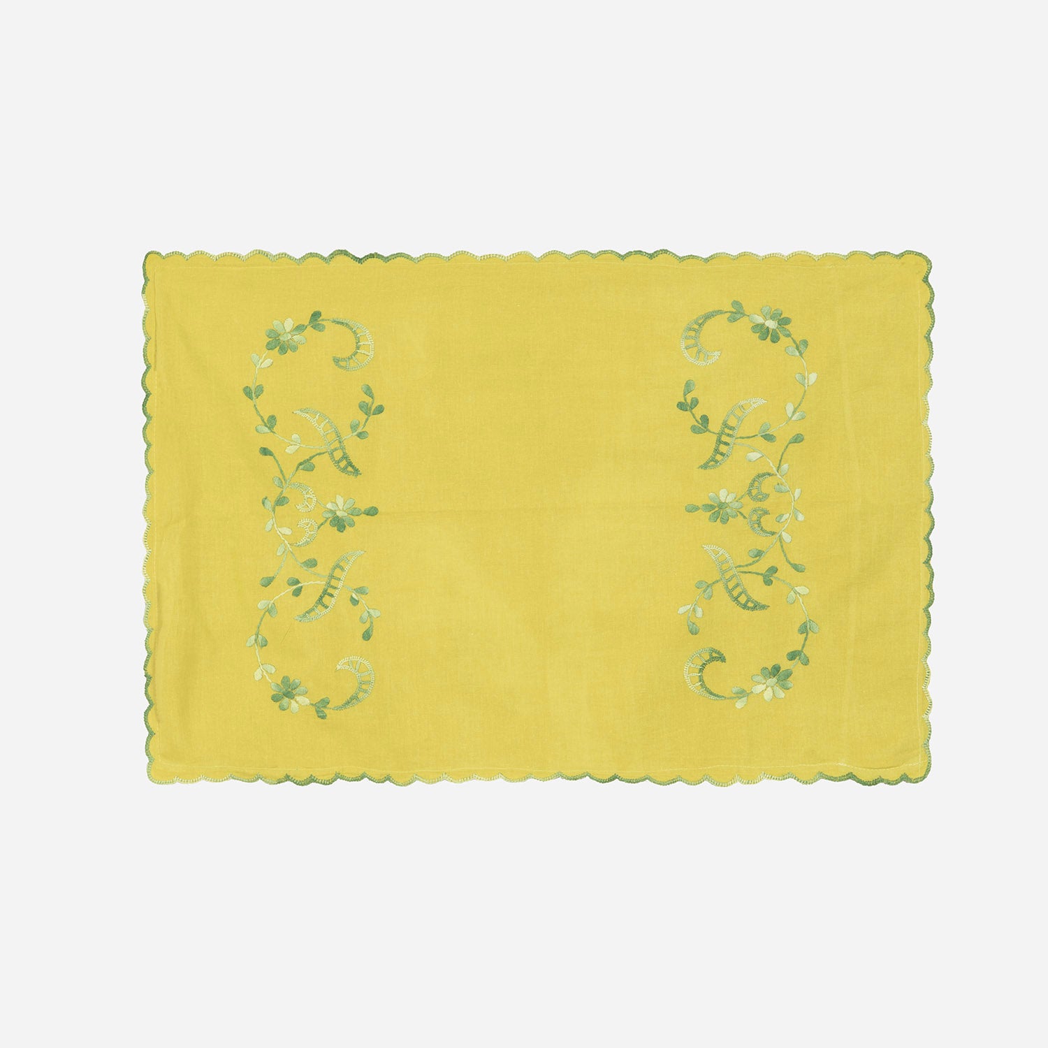 Embroidered Bedcover & 2 Pillow Cases, Green