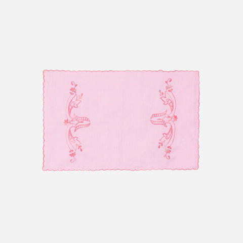 Embroidered Bedcover & 2 Pillow Cases, Pink