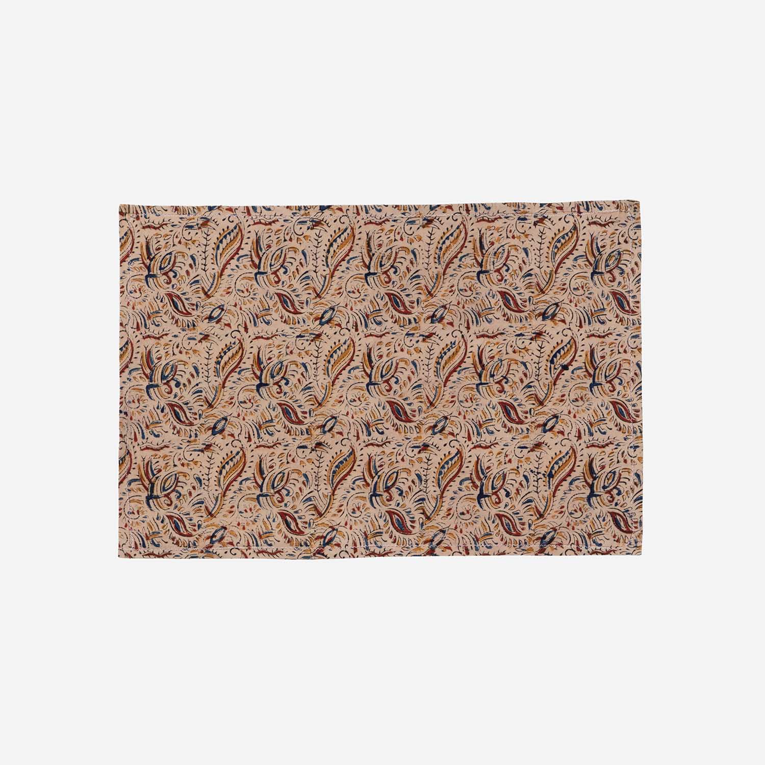 Pinwheel Block Printed Kalamkaari Bedcover & Pillow Cases
