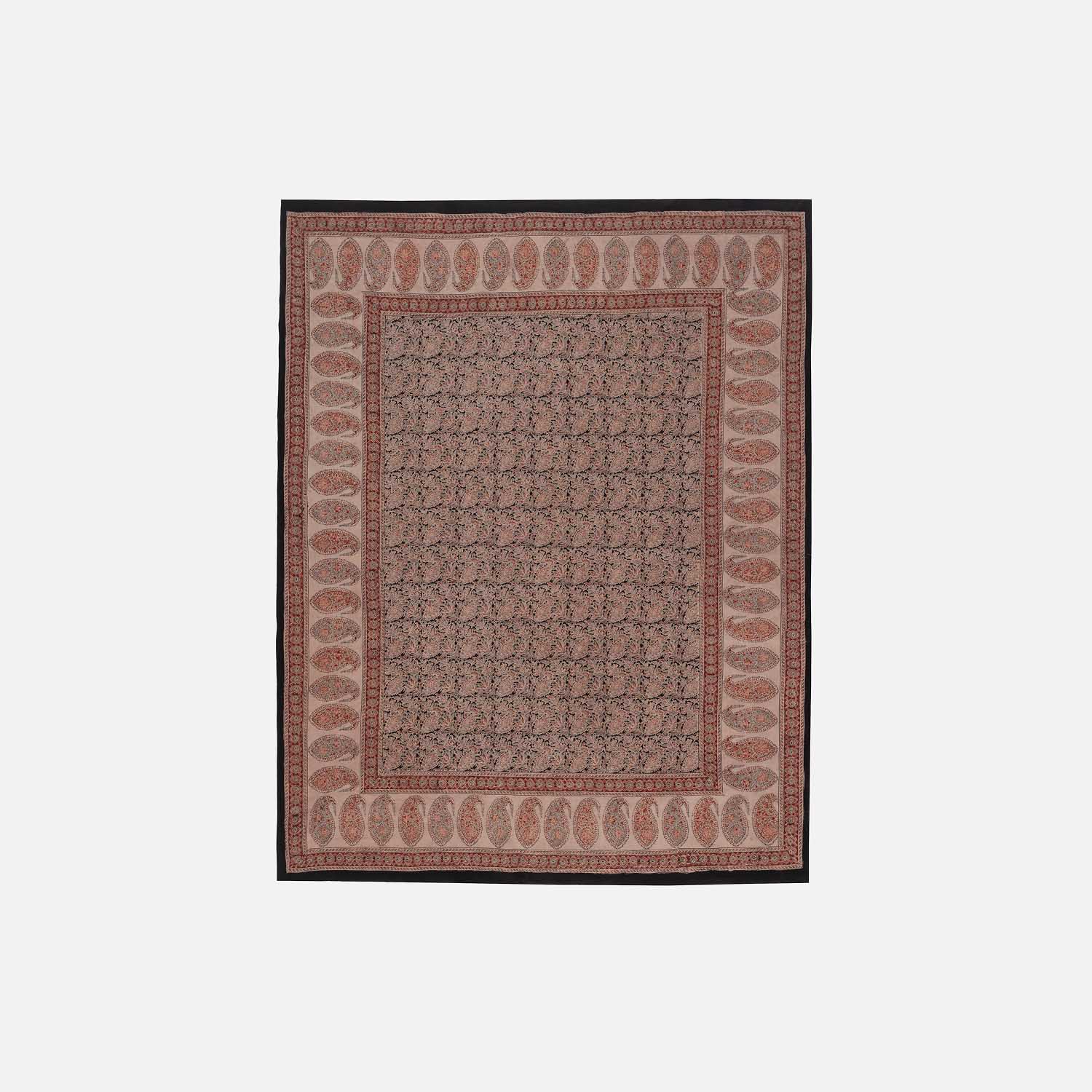 Paisley Block Printed Kalamkaari Bedcover & Pillow Cases