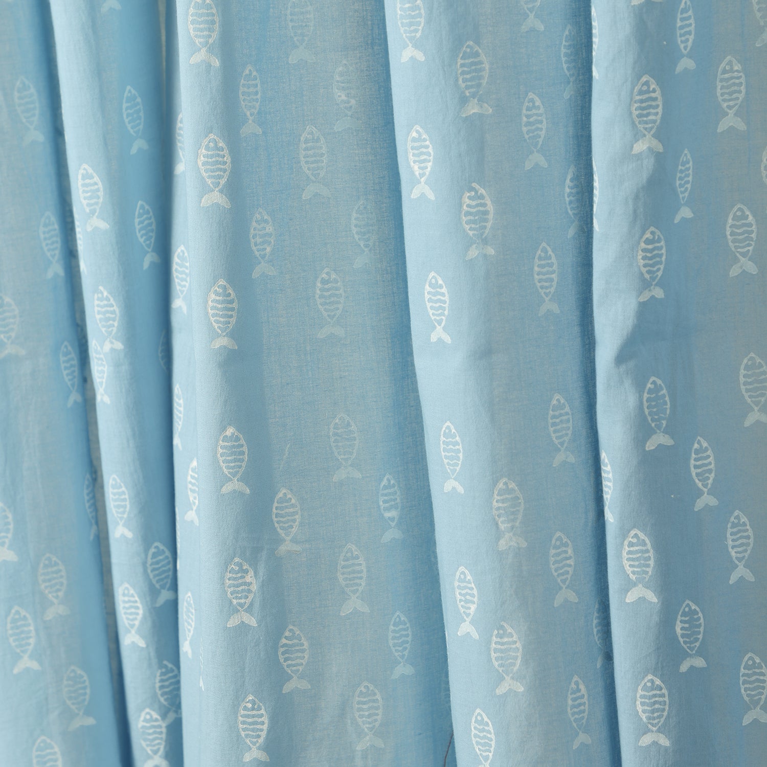 Hand Block Printed Hand Dyed Mulmul Curtains