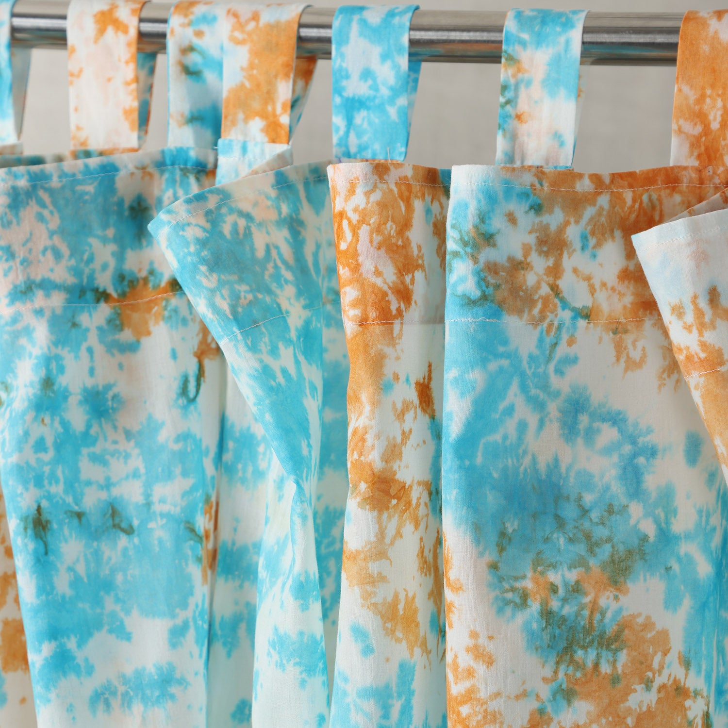 Tie & Dye Mulmul Curtain - Blue & Rust