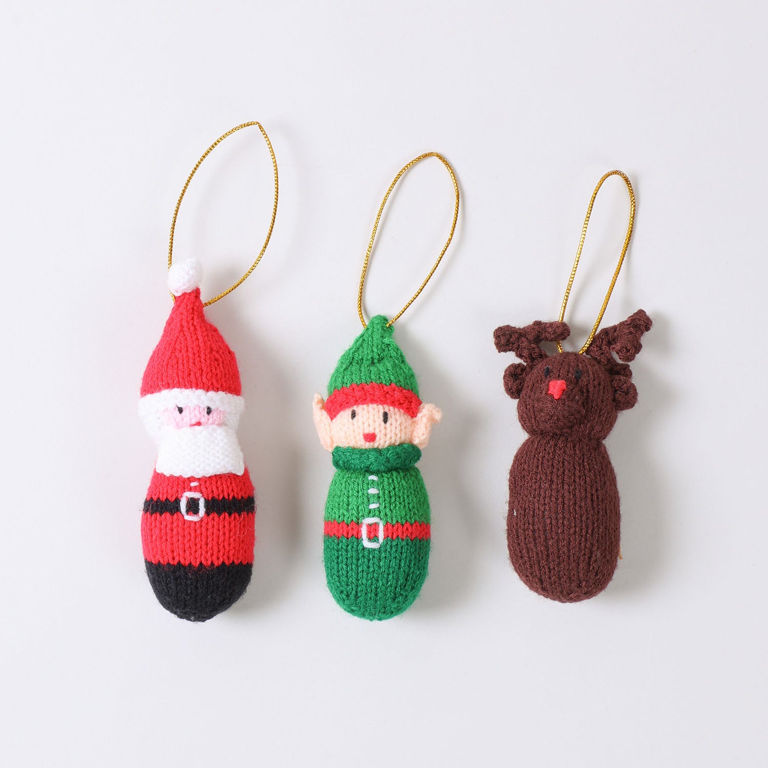 Christmas Hanging Set of 3, Santa, Elf & Reindeer