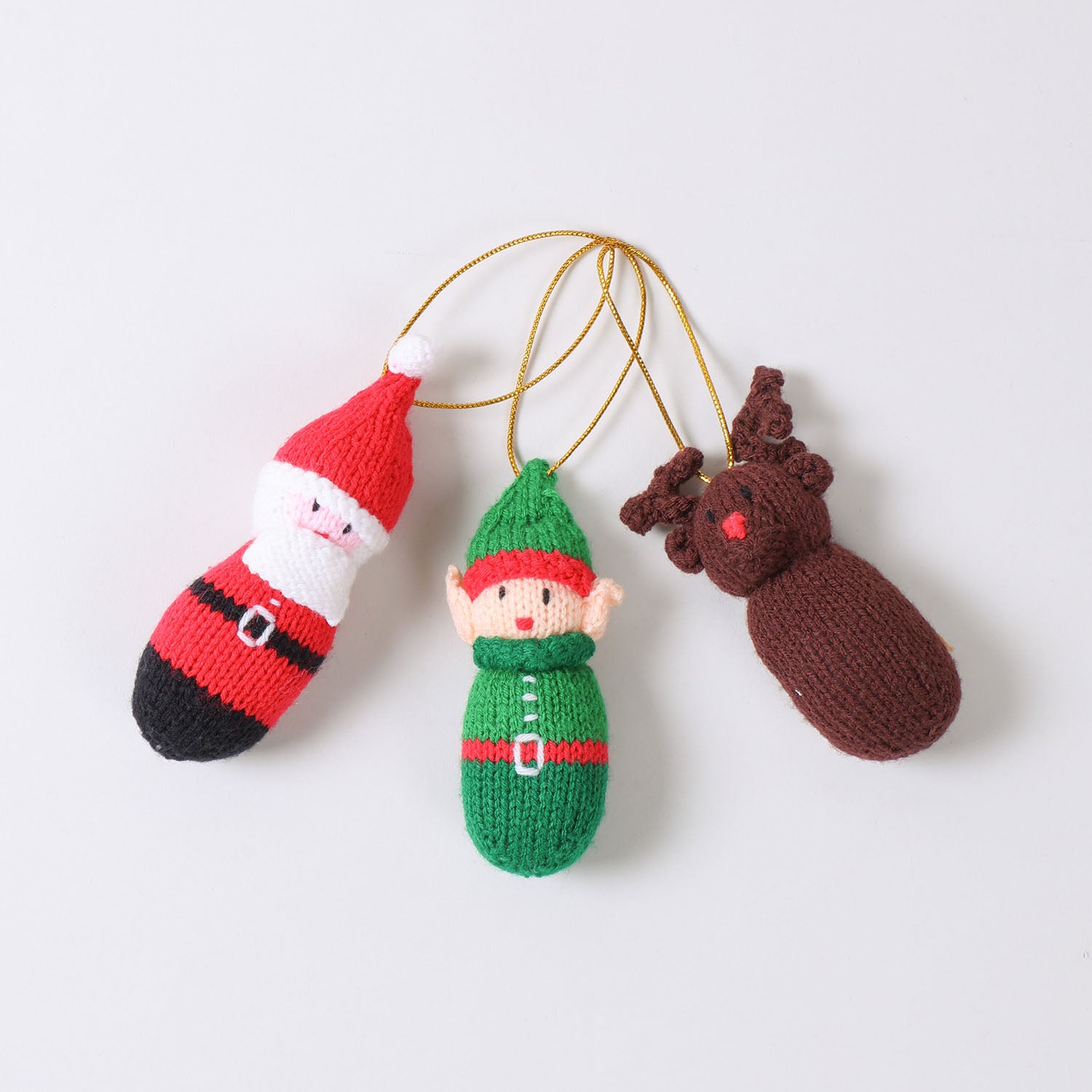 Christmas Hanging Set of 3, Santa, Elf & Reindeer