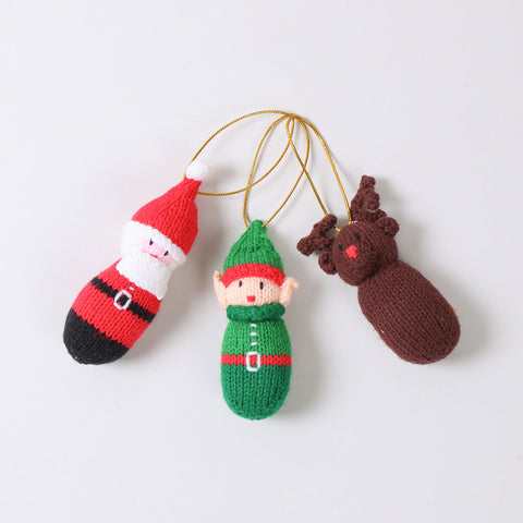 Christmas Hanging Set of 3, Santa, Elf & Reindeer