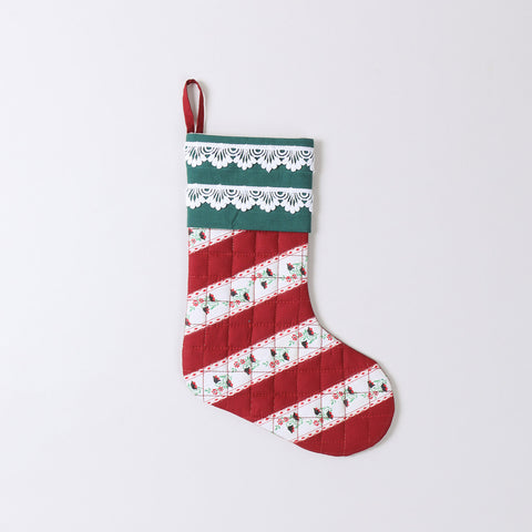 Red & White Stripe Christmas Stocking