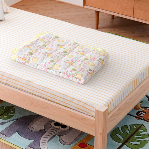 Bunny’s Garden Reversible Block Print Quilt 40x60 Inches