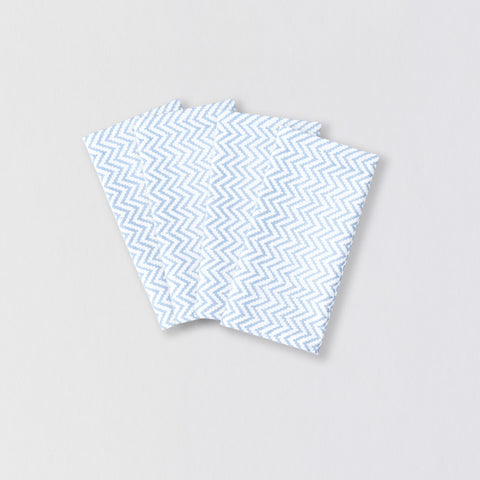 Light Blue Zigzag Block Printed Dinner Napkins 18x18