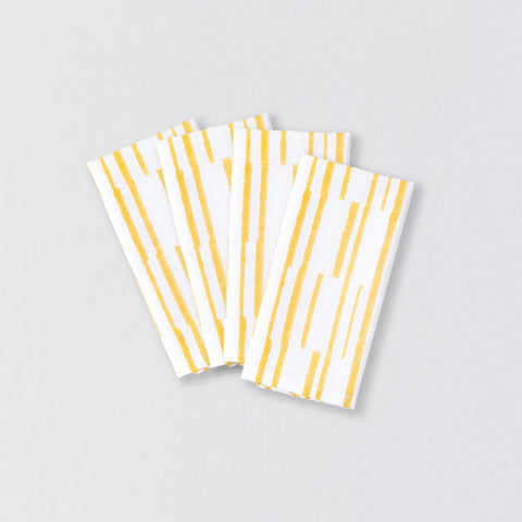 Yellow Stipe Block Printed Dinner Napkins 18x18