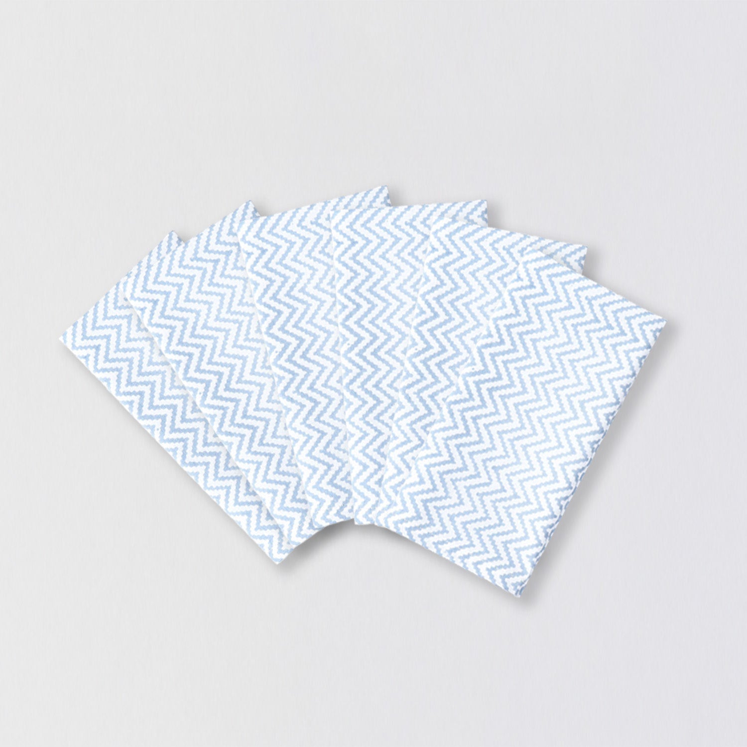 Light Blue Zigzag Block Printed Dinner Napkins 18x18