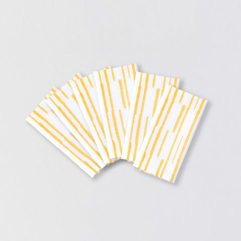 Yellow Stipe Block Printed Dinner Napkins 18x18
