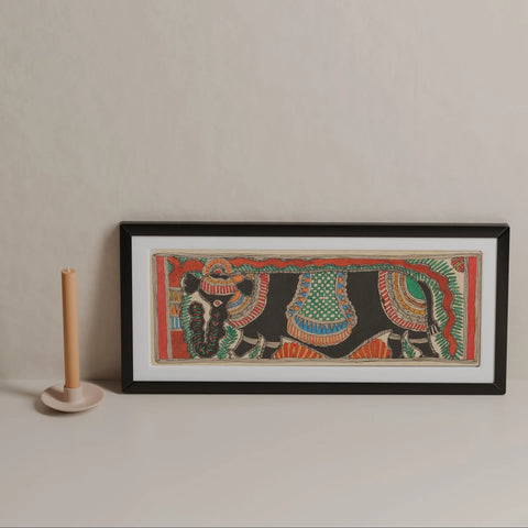 Madhubani Elephant Wall Painting - Eyaas