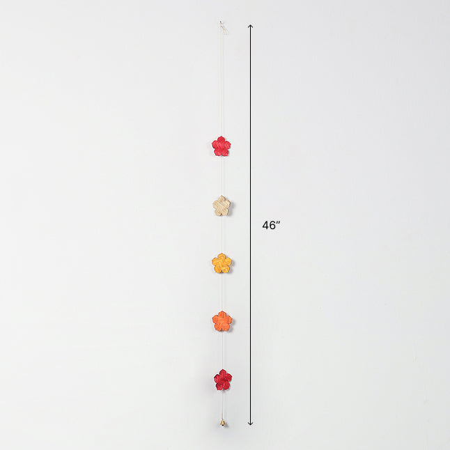Dimensions of bamboo flower door hanging showing its approximate 46-inch length