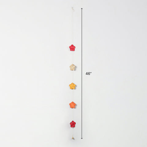 Dimensions of bamboo flower door hanging showing its approximate 46-inch length
