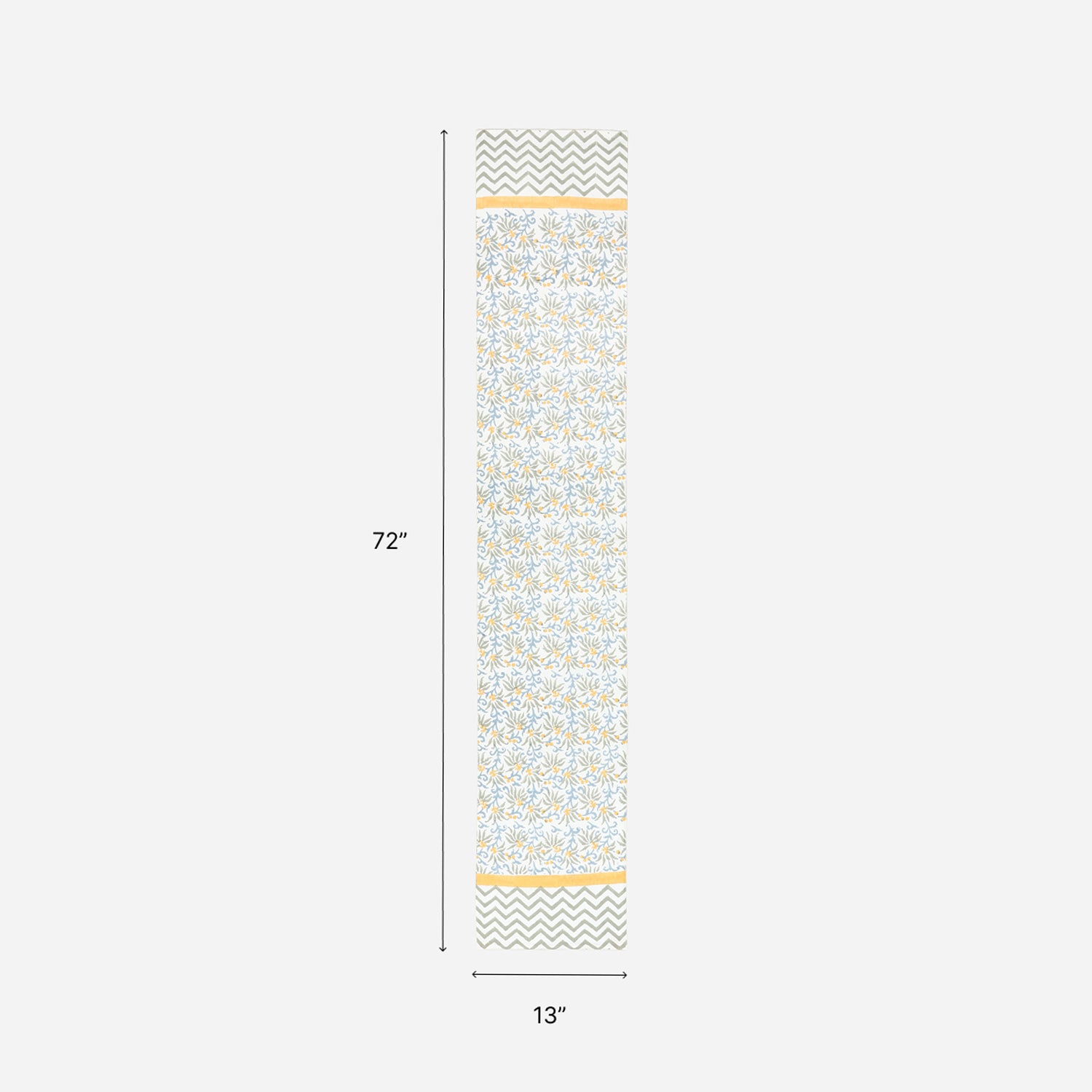 13x72 inch floral cotton table runner size guide for four to six seater dining table settings