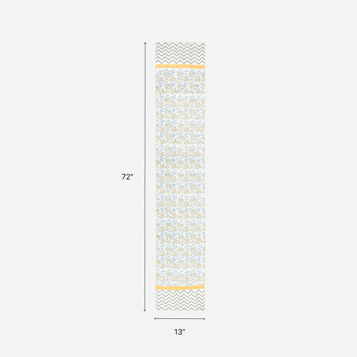 13x72 inch floral cotton table runner size guide for four to six seater dining table settings