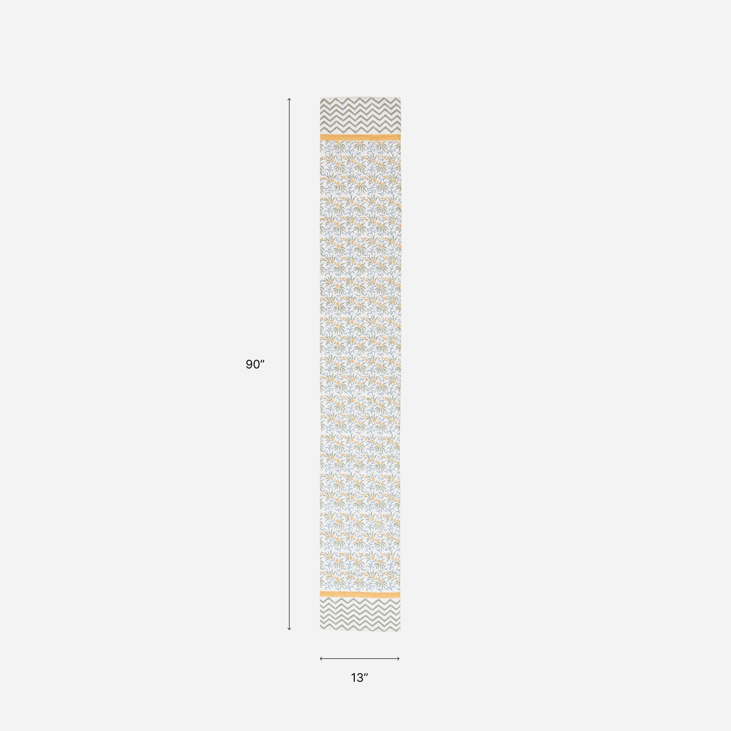 13x90 inch hand block printed table runner dimensions for six to eight seater dining tables