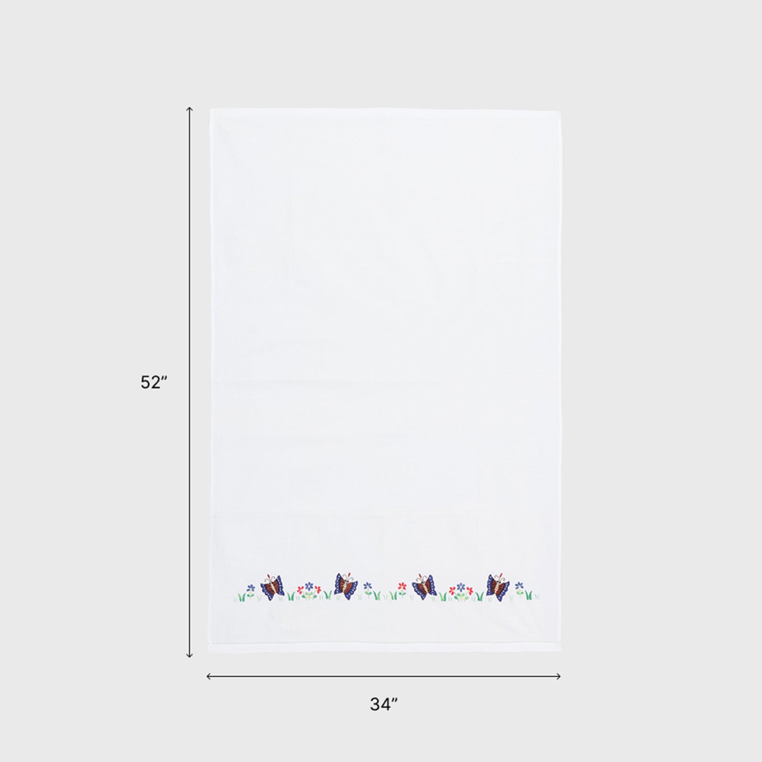 Size of cotton kids bedsheet and pillow cover set showing sheet dimensions of 34 x 52 inches