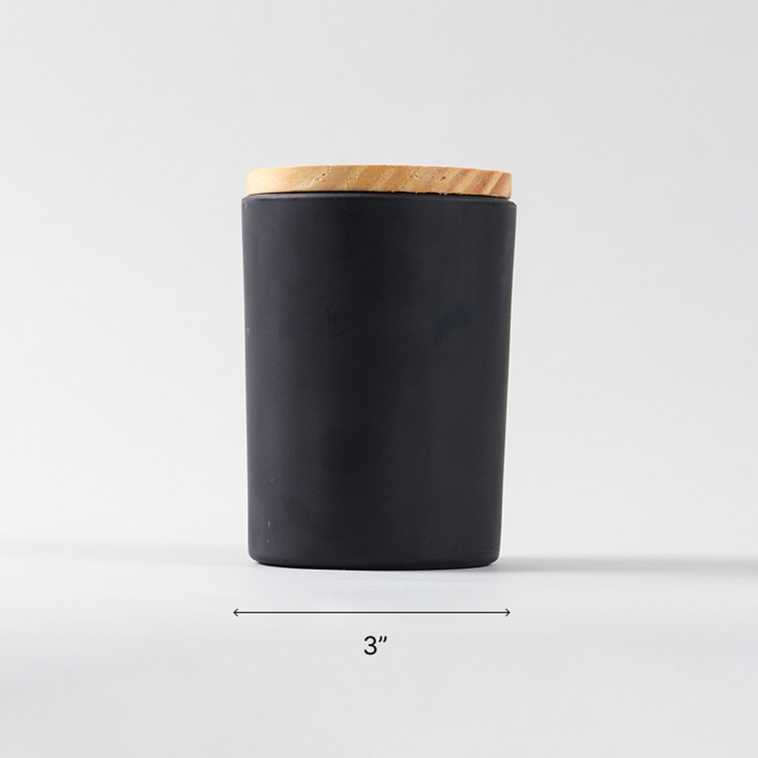 Dimension guide for 130 ml coffee scented soy wax jar candle measuring 3 inches x 2.75 inches
